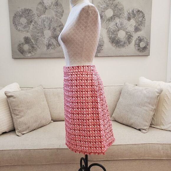 Ann Taylor Fringe Tweed A-Line Skirt - size 14 in Red - Picture 5 of 11
